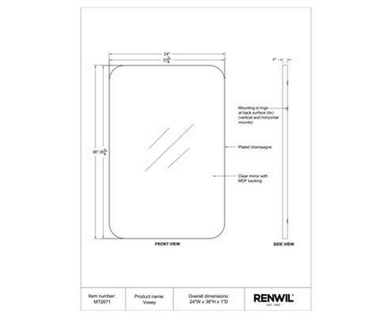 Vesey Wall Mirror by Renwil