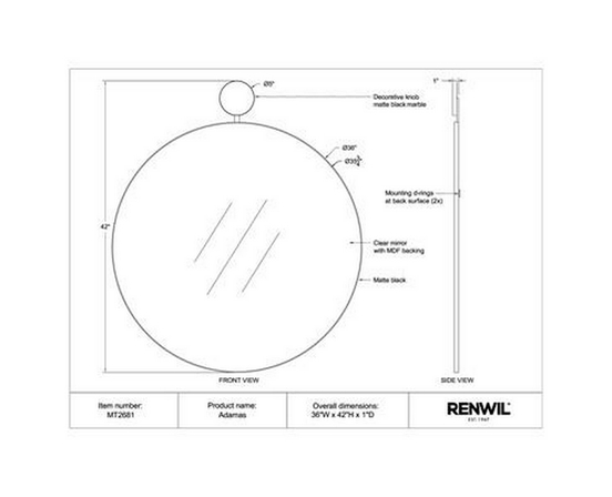 Adamas Wall Mirror by Renwil
