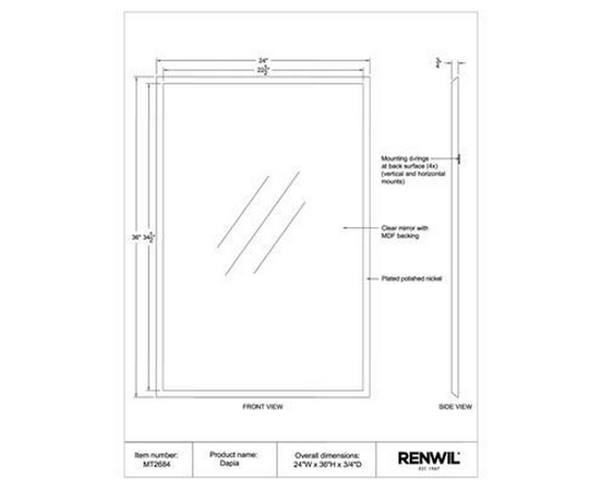 Dapia Wall Mirror by Renwil