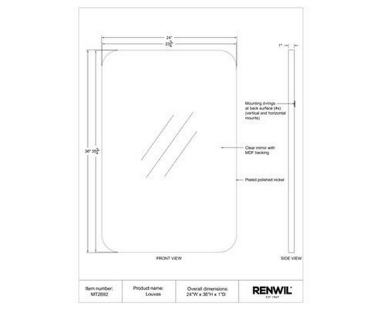 Louvas Wall Mirror by Renwil