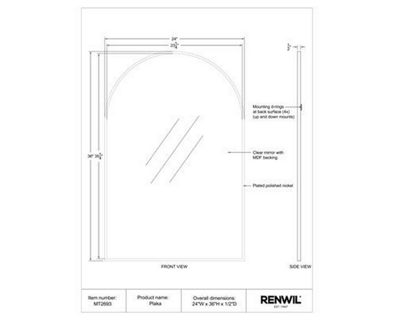 Plaka Wall Mirror by Renwil
