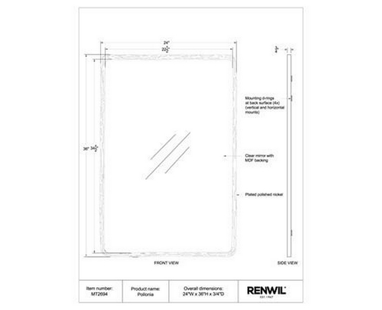 Pollonia Wall Mirror by Renwil