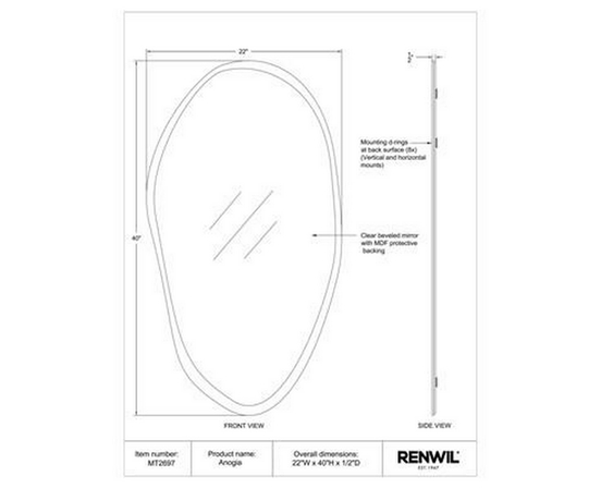 Anogia Wall Mirror by Renwil