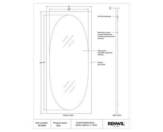 Sitia Wall Mirror by Renwil