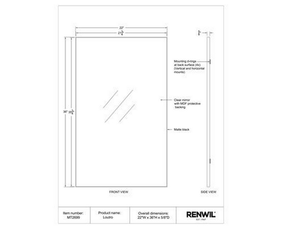 Loutro Wall Mirror by Renwil