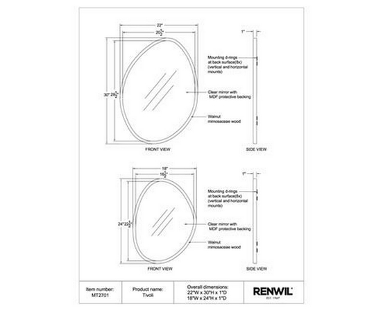 Tivoli Wall Mirror by Renwil