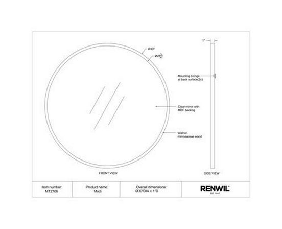 Modi Wall Mirror by Renwil