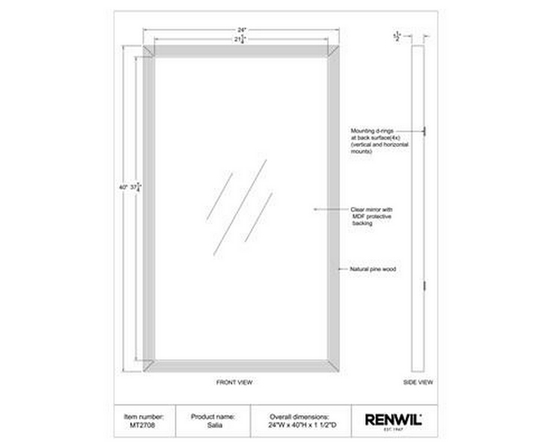 Salia Wall Mirror by Renwil