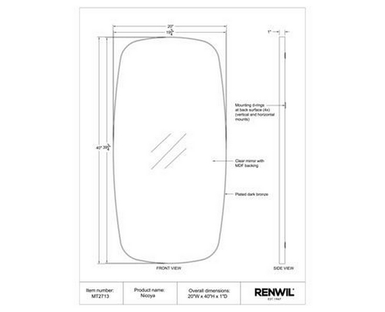 Nicoya Wall Mirror by Renwil