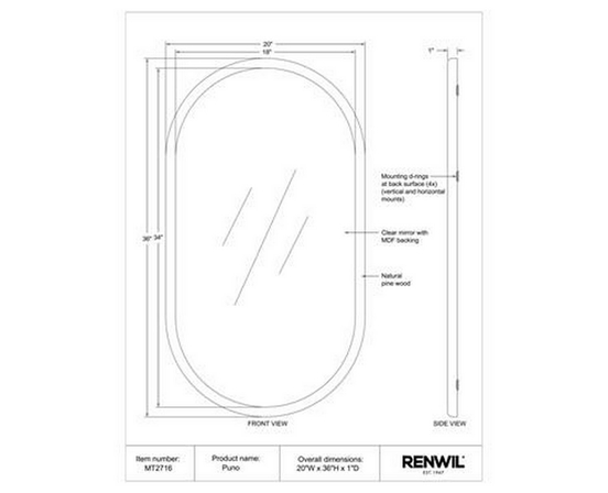 Puno Wall Mirror by Renwil