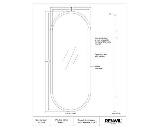Pudino Wall Mirror by Renwil
