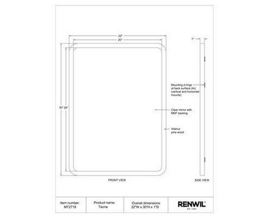 Tacna Wall Mirror by Renwil