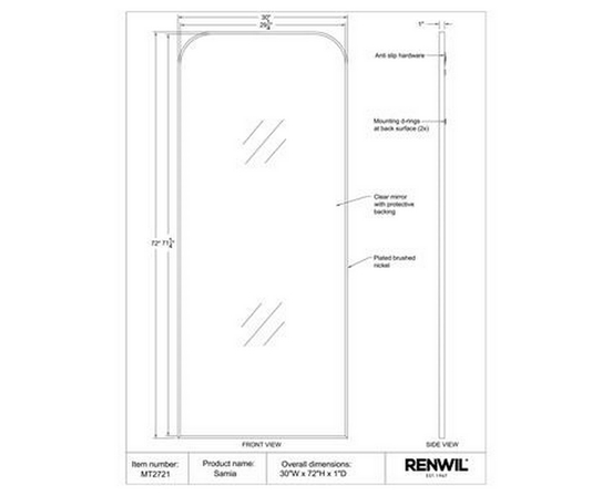 Samia Wall Mirror by Renwil