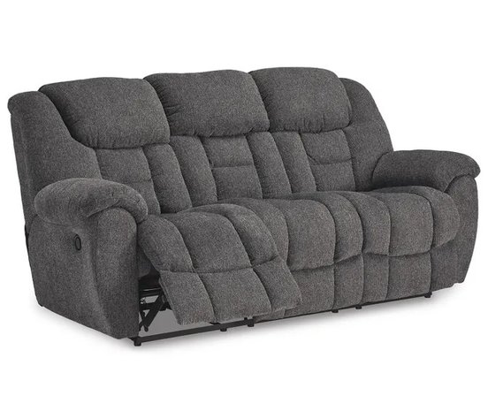 Fabric reclining sofa