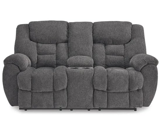 Fabric reclining loveseat
