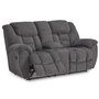 Fabric reclining loveseat