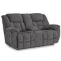Fabric reclining loveseat