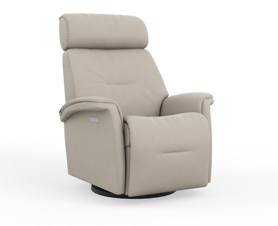 Power Rocking and Swivel Reclining Armchair in leather by Fjords-Large