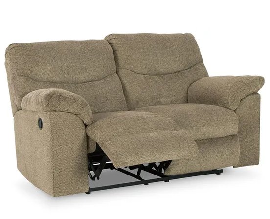 Fabric reclining loveseat