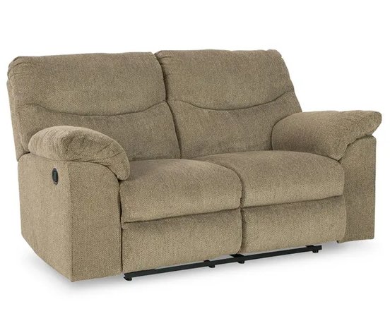 Fabric reclining loveseat
