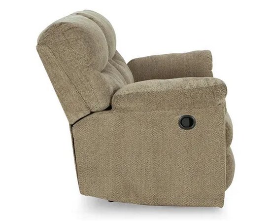 Fabric reclining loveseat