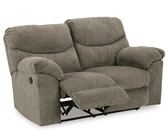 Fabric reclining loveseat