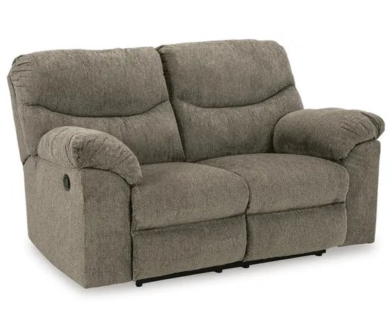 Fabric reclining loveseat