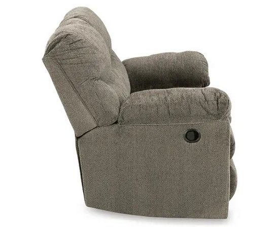 Fabric reclining loveseat