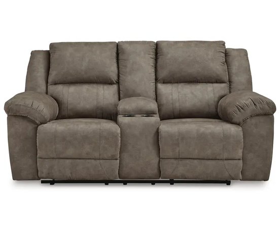 Fabric reclining loveseat