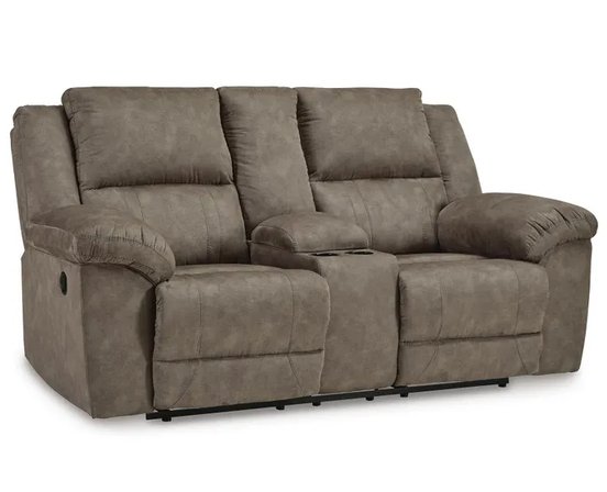 Fabric reclining loveseat