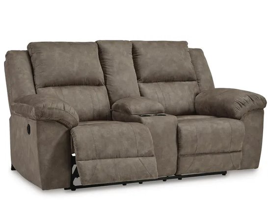 Fabric reclining loveseat