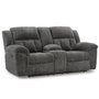 Fabric reclining loveseat