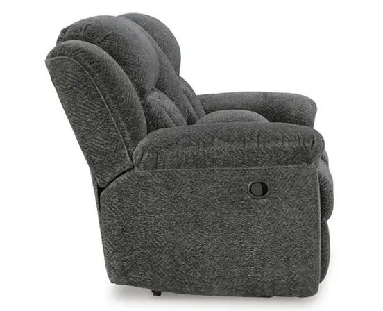 Fabric reclining loveseat