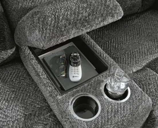 Fabric reclining loveseat