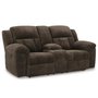 Fabric reclining loveseat