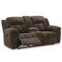 Fabric reclining loveseat