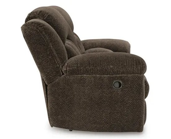 Fabric reclining loveseat