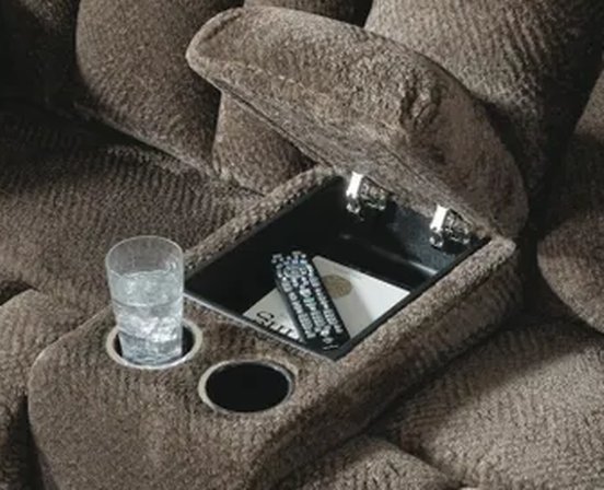 Fabric reclining loveseat