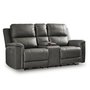 Leather combo reclining loveseat