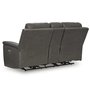 Leather combo reclining loveseat