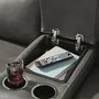 Leather combo reclining loveseat
