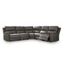 Leather combo reclining sectional