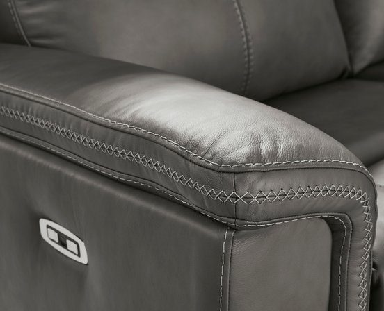 Leather combo reclining sectional