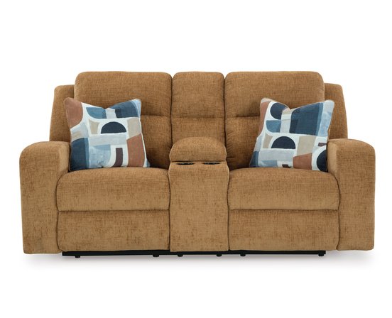 Fabric reclining loveseat
