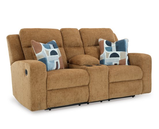 Fabric reclining loveseat