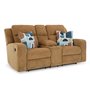 Fabric reclining loveseat