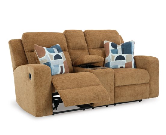 Fabric reclining loveseat