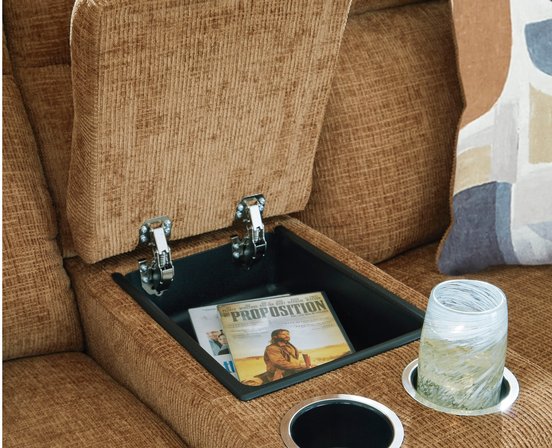 Fabric reclining loveseat