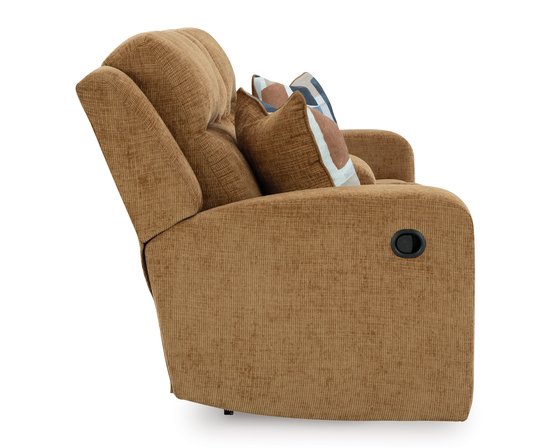 Fabric reclining loveseat