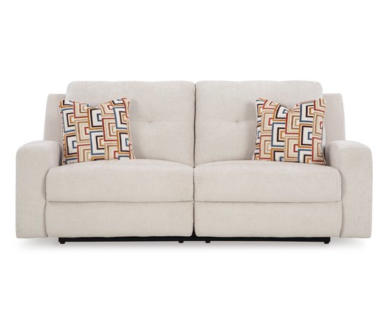 Fabric reclining condo sofa